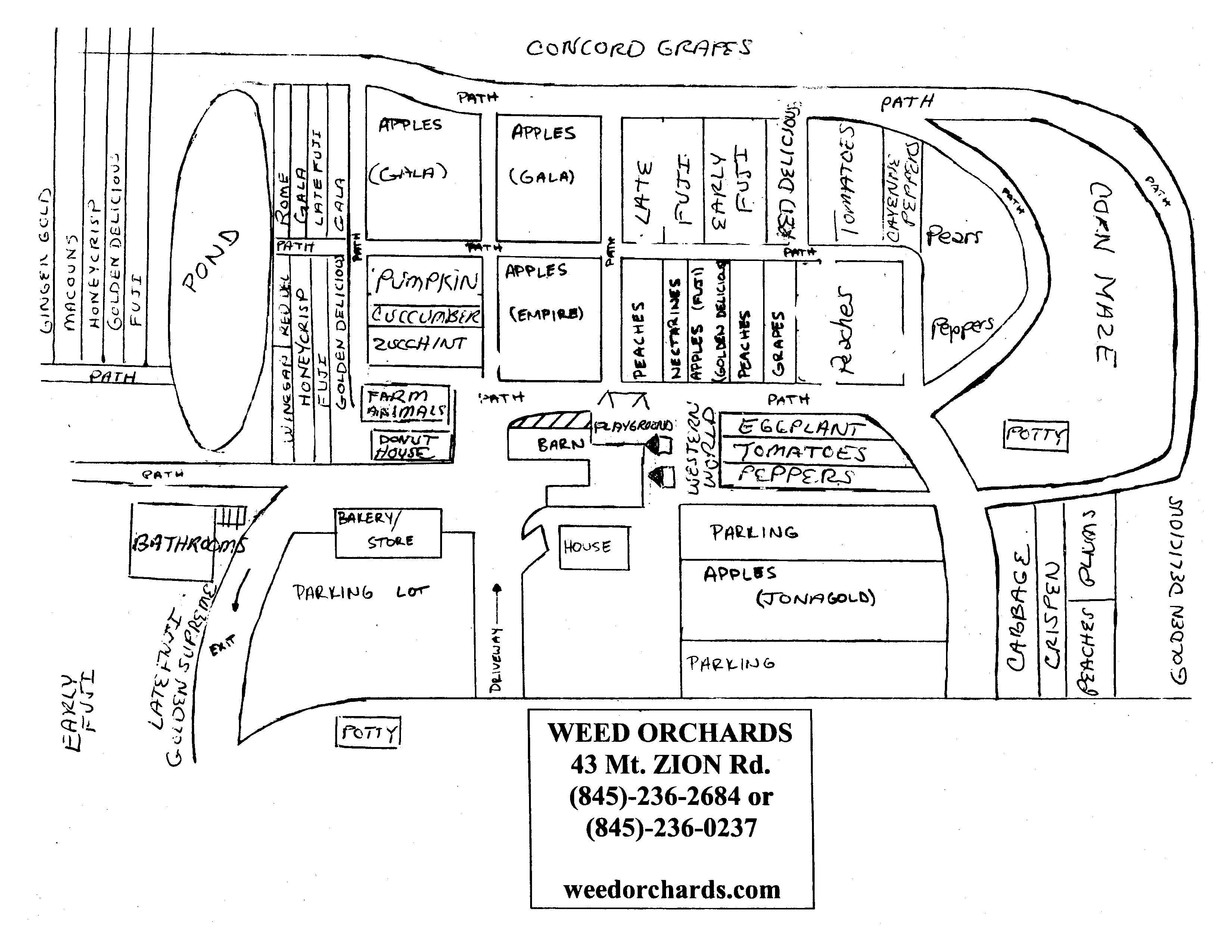 map of Weed Orchards