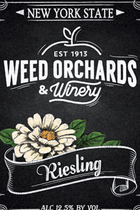 Riesling Riesling bottle label with white zinnia