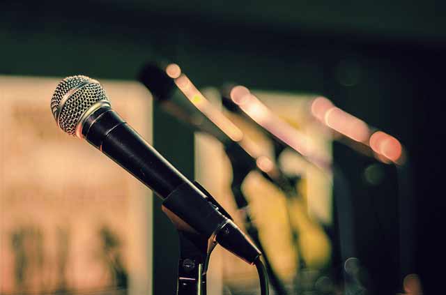 Live Music close up of microphones